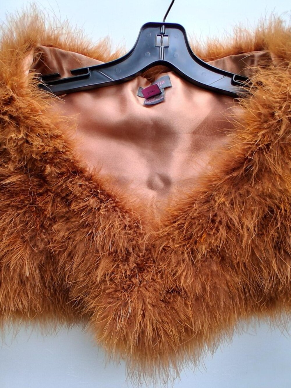 Women Ostrich Feather Wrap/Shrug by Pink Stix. One size fits all. Brown.